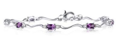 Deal of the Day 1.75 Carat Amethyst and Diamond Bracelet in .925 Sterling Silver SPB50515AM