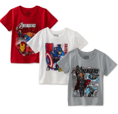 Amazon.com Fruit of the Loom Boys 2 7 Funpals The Avengers 3 Pack Crew Shirt Clothing