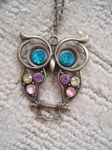 Vintage Owl Charm Necklace
