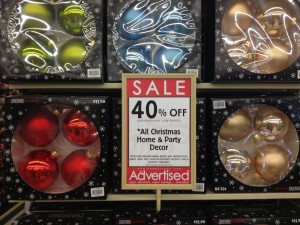 Christmas ornaments 40% off 