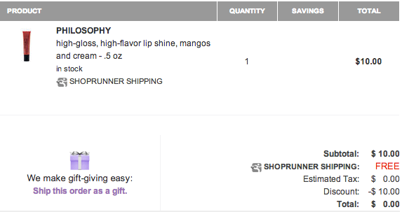 free philosophy lip gloss