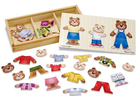 Amazon.com Melissa Doug Wooden Bear Family Dress Up Puzzle Toys Games