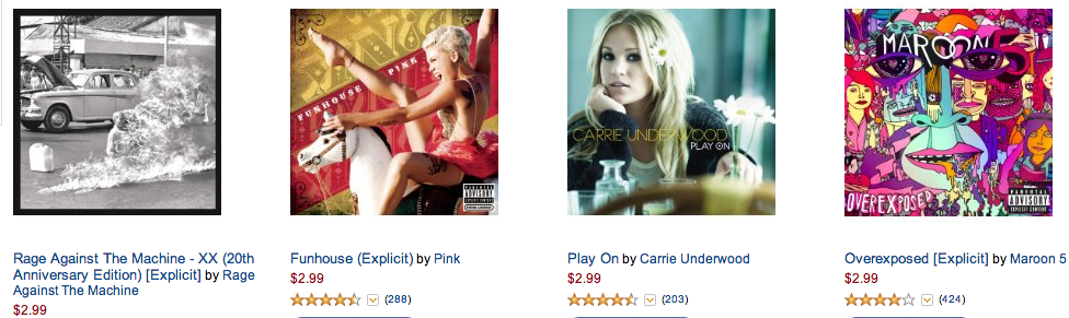 Amazon.com   2.99  2.99   MP3 Albums  MP3 Downloads