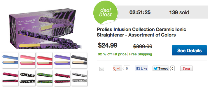 Proliss Infusion Collection Ceramic Ionic Straightener   Assortment of Colors on eBay Daily Deals