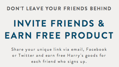 Harry’s – Tell Friends  Shave for Free