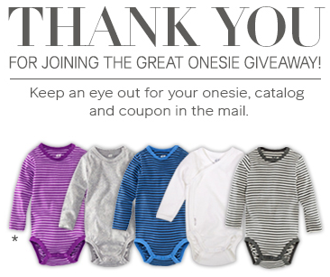 Thank you for joining the Great Onesie Giveaway from H M    wheelndealmama gmail.com   Gmail