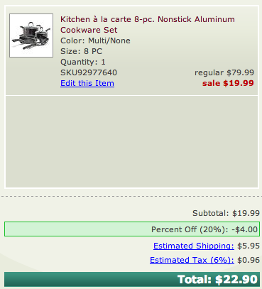 kohls checkout cookware