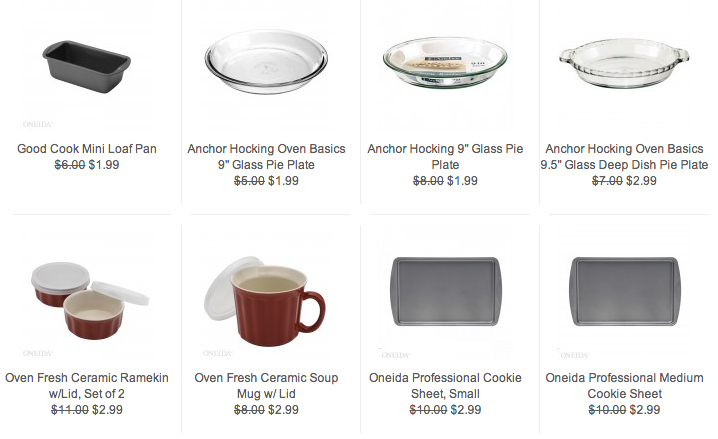 All Oneida and Anchor Hocking Bakeware on Sale