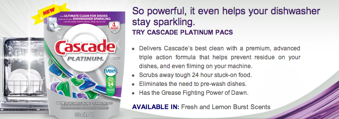 Cascade Platinum Pacs   Dishwasher Cleaner