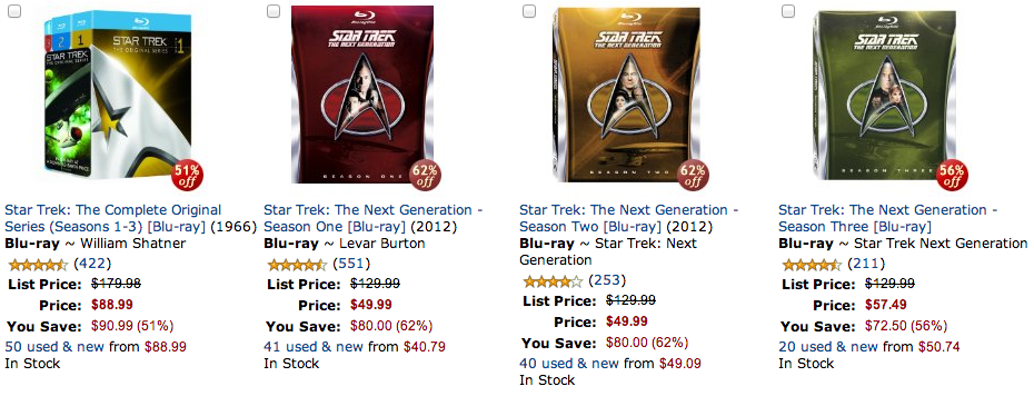Gold Box Deal of the Day  Movies   TV  Star Trek  The Complete Original Series  on Blu ray and More