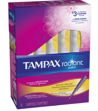 Amazon.com Tampax Radiant Plastic Unscented Tampons Regular Absorbency 16 Count Health Personal Care