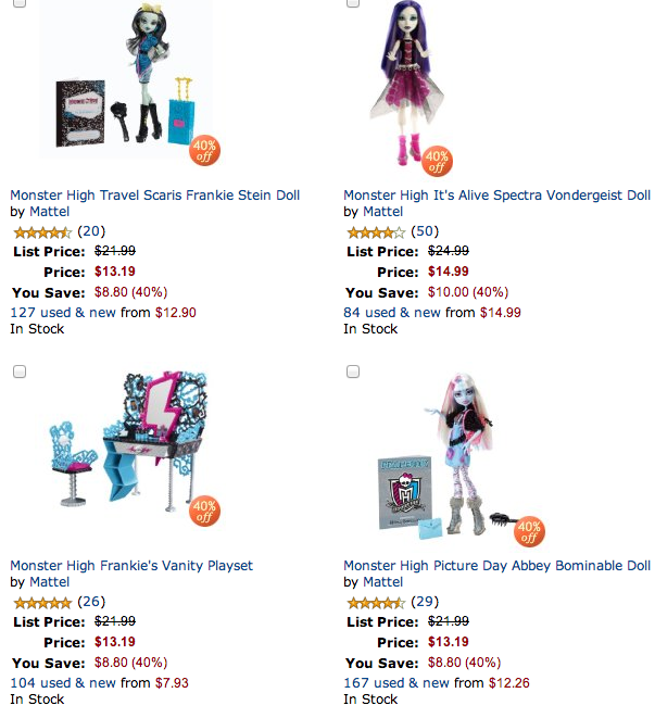 Save on Select Monster High Dolls2