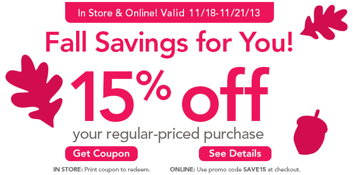 15 percent off at Toys R Us