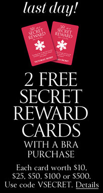 2 free rewards cards from vs