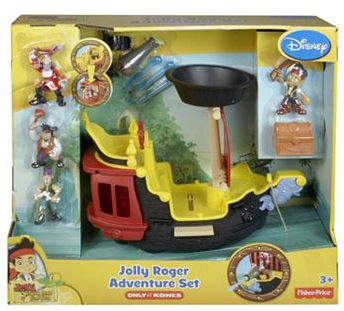 Disney Jake and the Never Land Pirates Hook s Jolly Roger Ship Deluxe Pack by Fisher Price