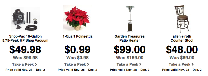 Lowe’s  Black Friday Online Values