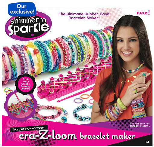 Shimmer n Sparkle Cra-Z-Loom Rubber Band Bracelet Maker just