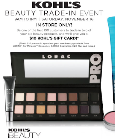 trade in cosmetics at kohls