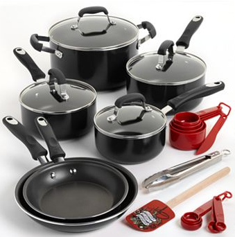 Guy Fieri 10 pc. Nonstick Cookware Set Plus 11 pc. Bonus Tools