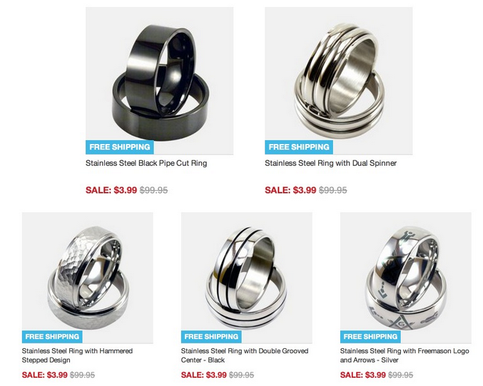 HOT  Men s Stainless Steel Rings Only  3.99   FREE Shipping   Raining Hot Coupons