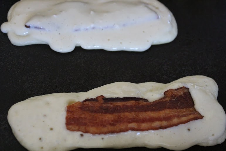 Bacon Pancake Dippers stove