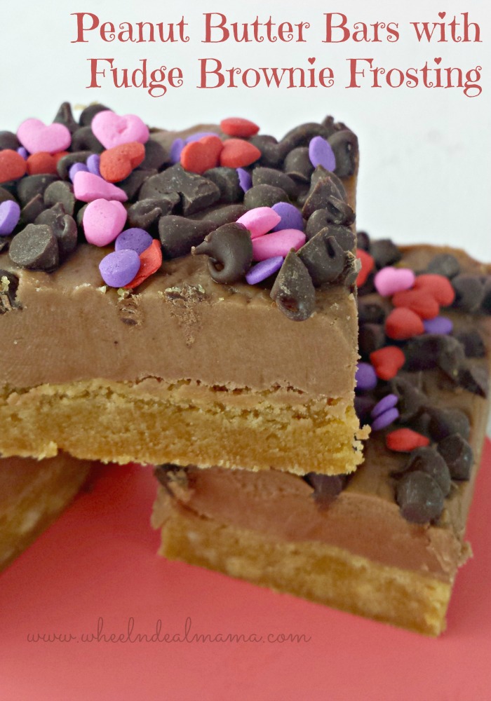 Peanut Butter Bars with Fudge Brownie Frosting