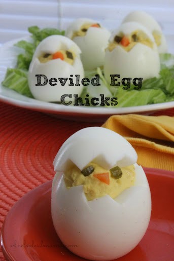 Deviled Egg Chicks; Make Fun Deviled Eggs for Easter - Wheel N Deal Mama