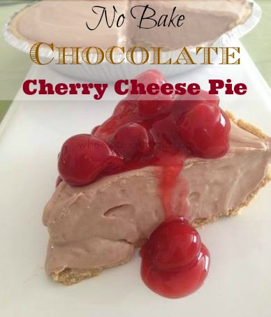 No Bake Chocolate Cherry Cheese Pie