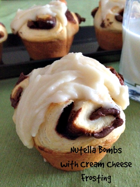 Nutella Bombs with Cream Cheese Frosting