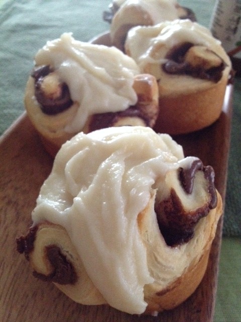 Nutella Bombs with Cream Cream Frosting