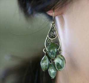 green-earrings