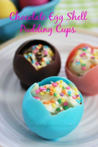 Chocolate Egg Shell Pudding Cups