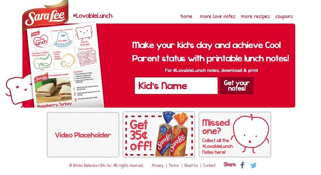 Lovable Lunch Homepage