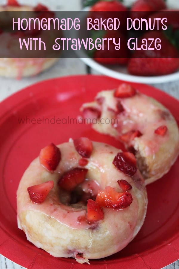 Homemade Baked Donuts with Glazed Strawberries
