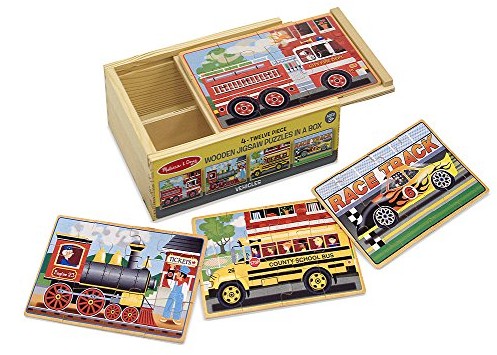 melissa &doug construction jigsaw puzzles in a box