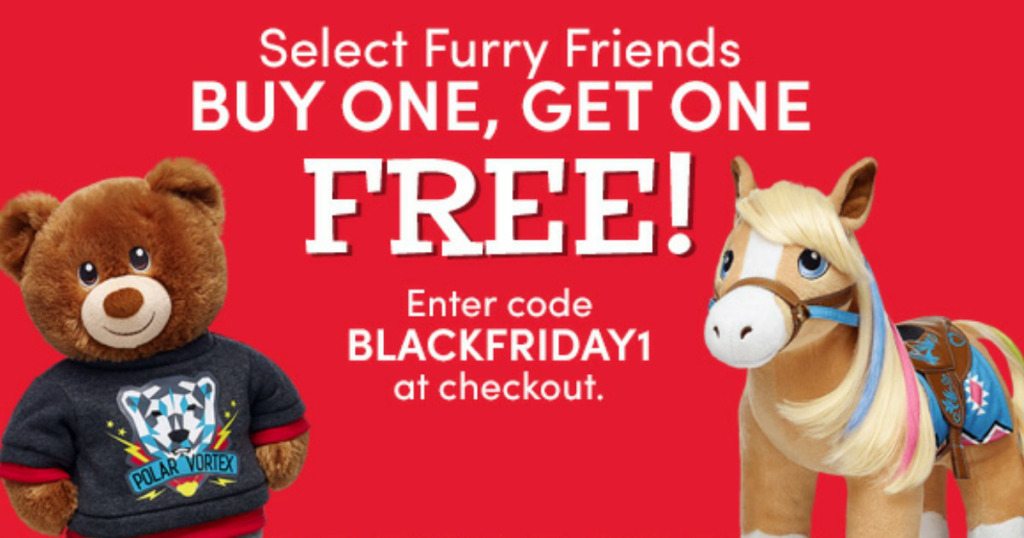 BuildABear Black Friday Sale Buy 1 Get 1 FREE Furry Friends AND 8