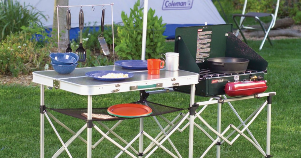coleman pack away deluxe portable kitchen table