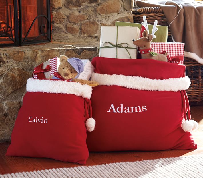 Pottery Barn Kids Personalized Santa Bags 13 Shipped Wheel N