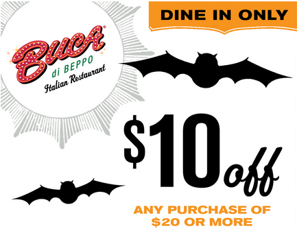 Buca Di Beppo: $10 off a $20 Tab Coupon (expires 10/31) - Wheel N Deal Mama