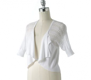 ELLE Pointelle Open Front Cardigan