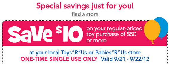 Toys R Us 10 Off A 50 Purchase Check Those Emails Wheel N Deal 