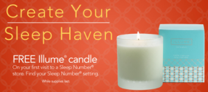 FREE Illume Candle from Sleep Number Stores