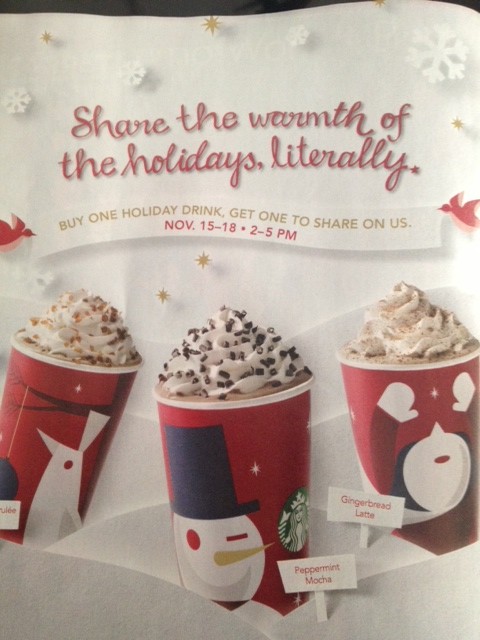 Starbucks: Buy One Holiday Drink, get One FREE!! (Nov 15 - 18) - Wheel ...