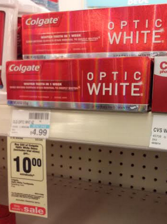 cvs colgate optic white