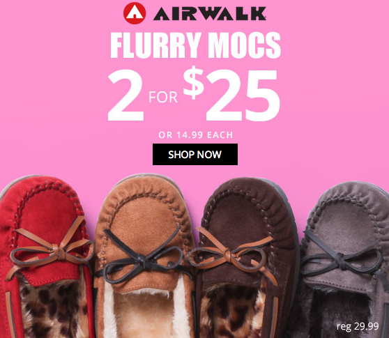 Payless Shoe Source: Additional 20% off Sitewide!! Airwalk Flurry Mocs ...