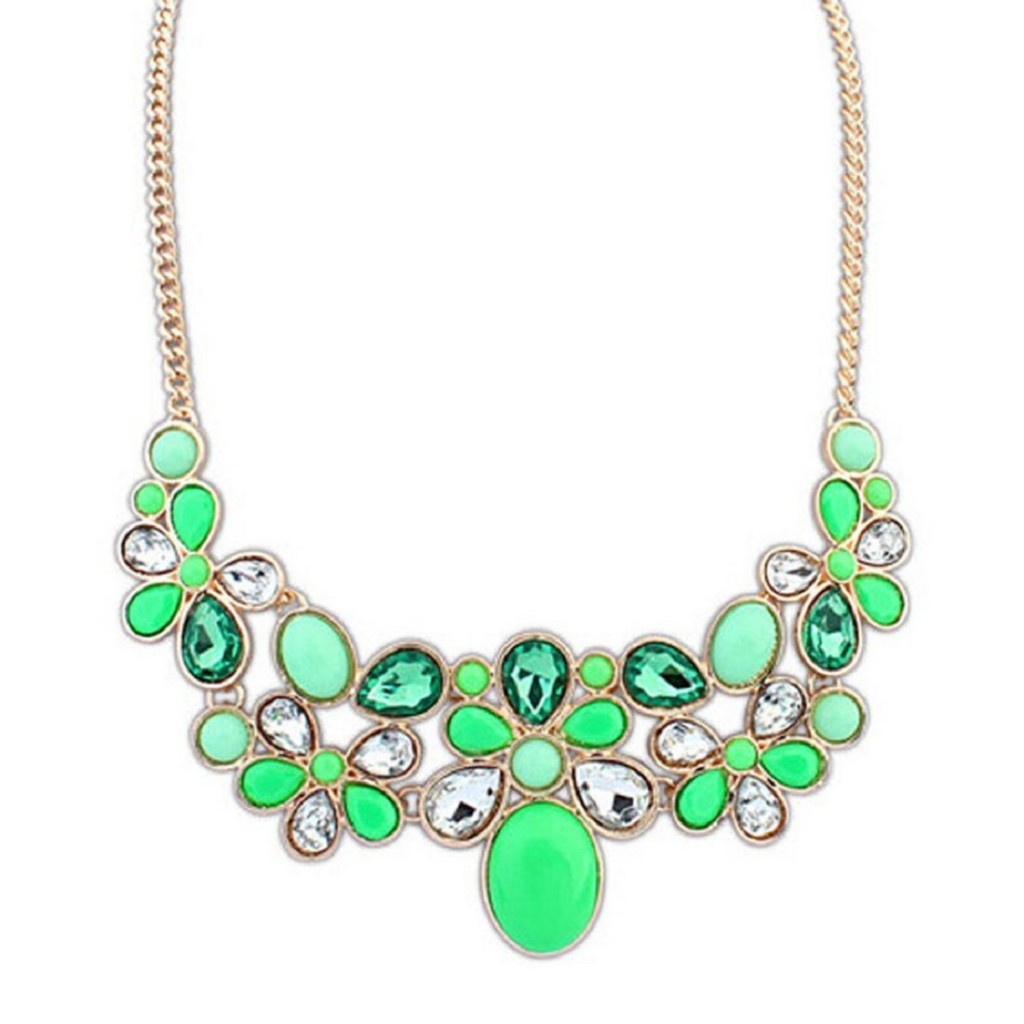 Green Crystal Statement Necklace just $4.19 + FREE Shipping! - Wheel N ...