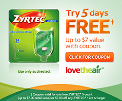 HOT Coupon for a FREE 5 count Zyrtec Wheel N Deal Mama