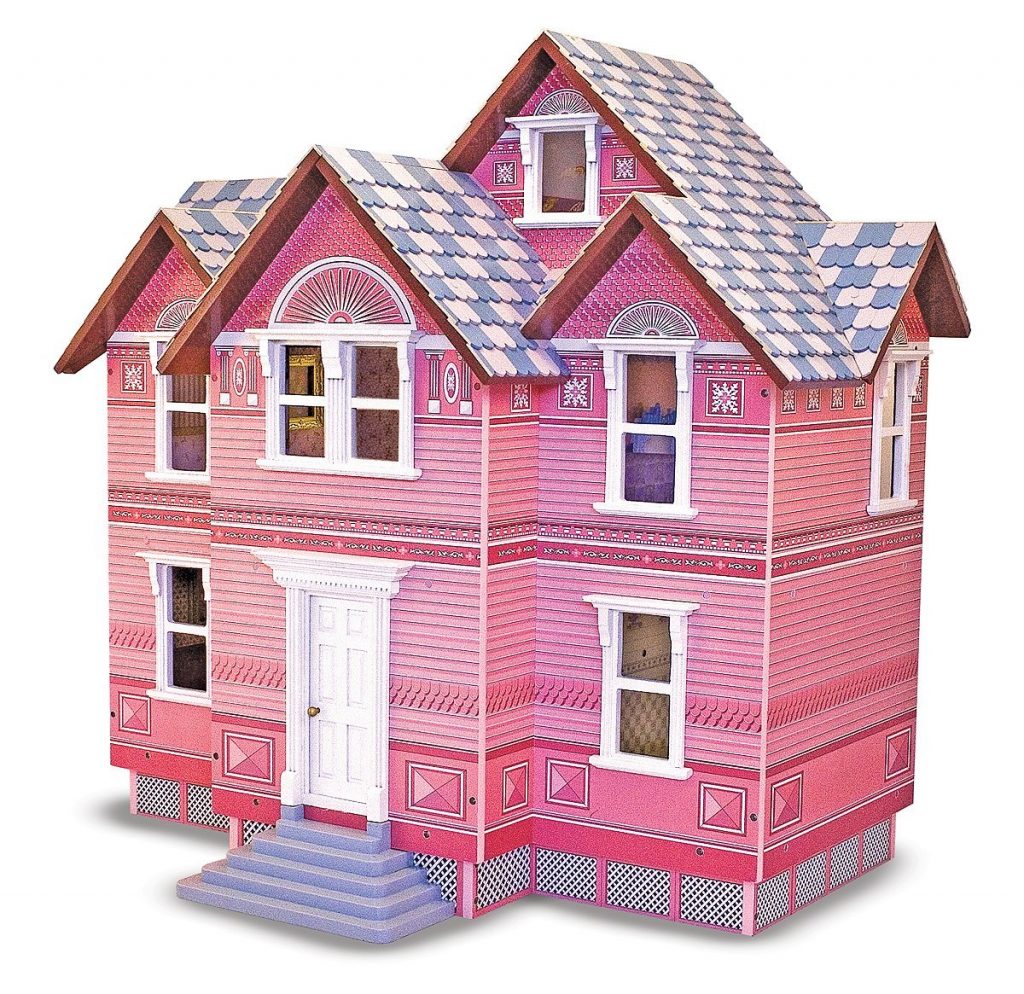 melissa & doug classic heirloom victorian wooden dollhouse