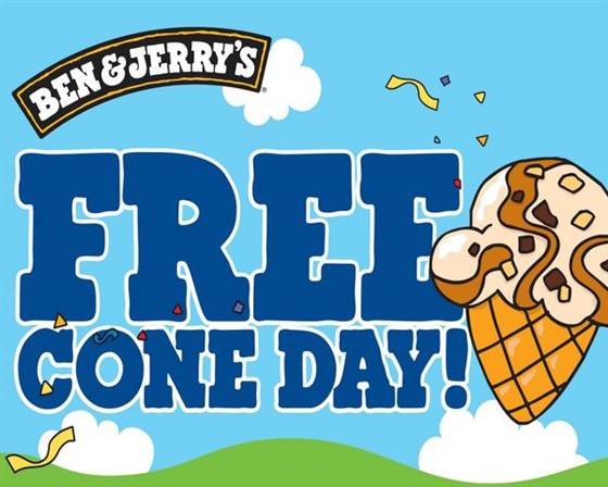Ben and Jerrys FREE CONE DAY!! - Wheel N Deal Mama
