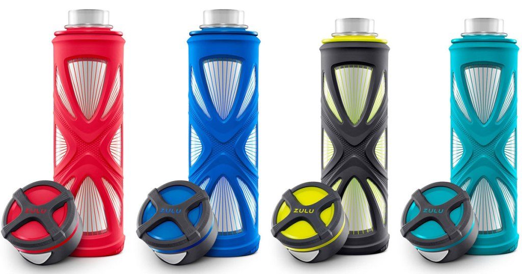 ZULU 2Pack Glass Water Bottle Set 9.91 Shipped Wheel N Deal Mama